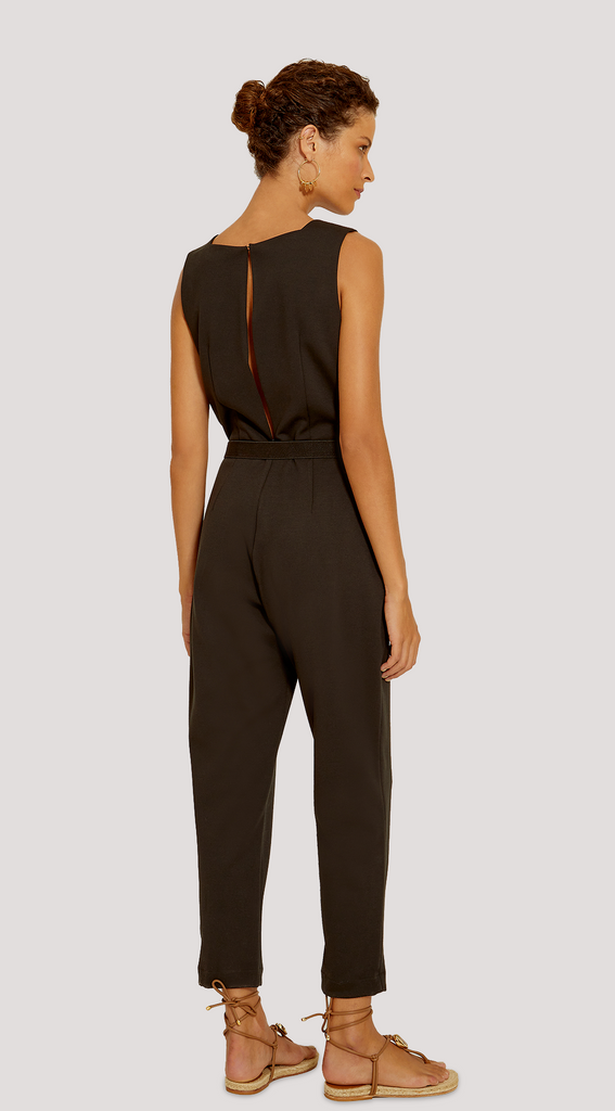 BELTED SLEEVELESS JUMPSUIT