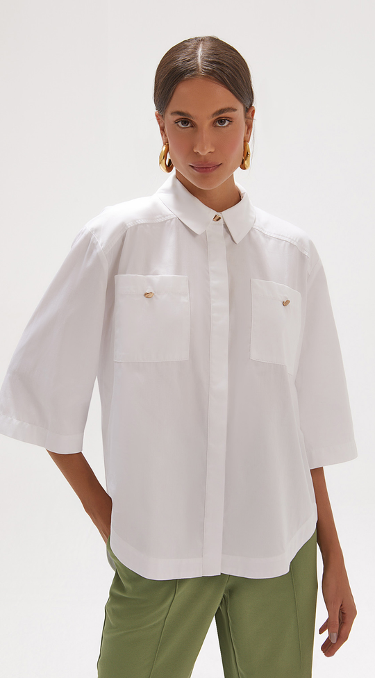 3/4 SLEEVE SHIRT WITH POCKET