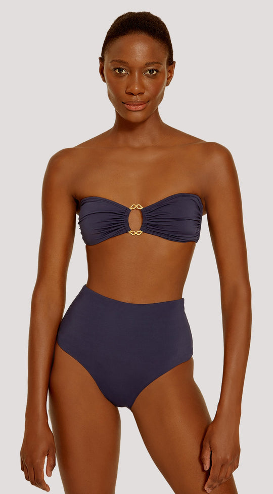 RING DETAIL BANDEAU BIKINI TOP