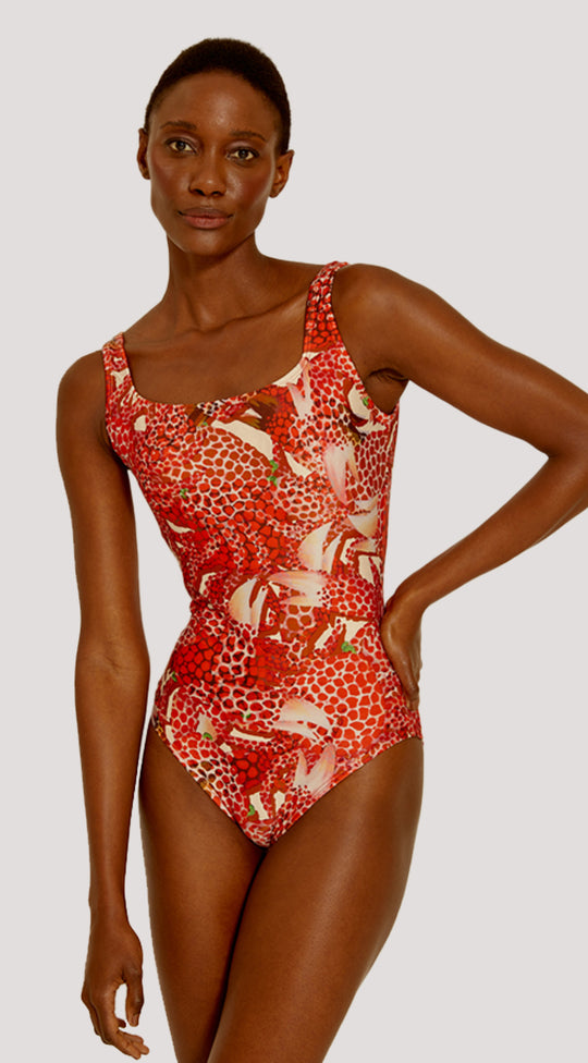 ONE-PIECE CRAB PRINT SWIMSUIT