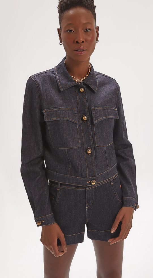 BUTTON FRONT DENIM JACKET