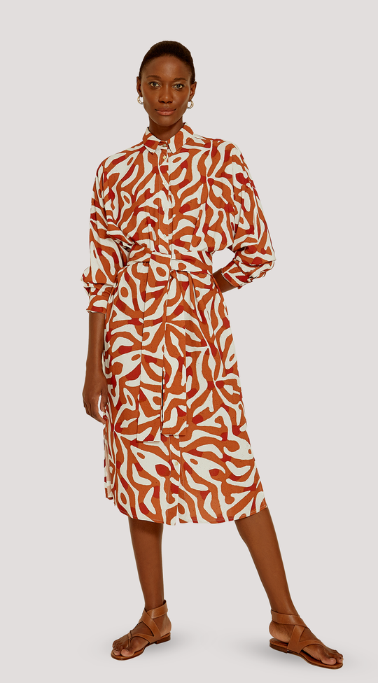 KALAHARI BELTED SHIRT DRESS
