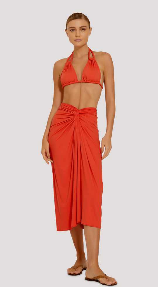 KNOT TOUCH SARONG GRANITE RED