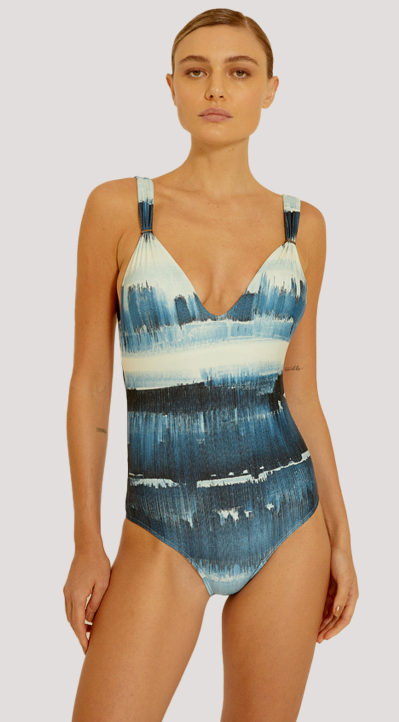 ONE-SHOULDER LOOP BACK SWIMSUIT