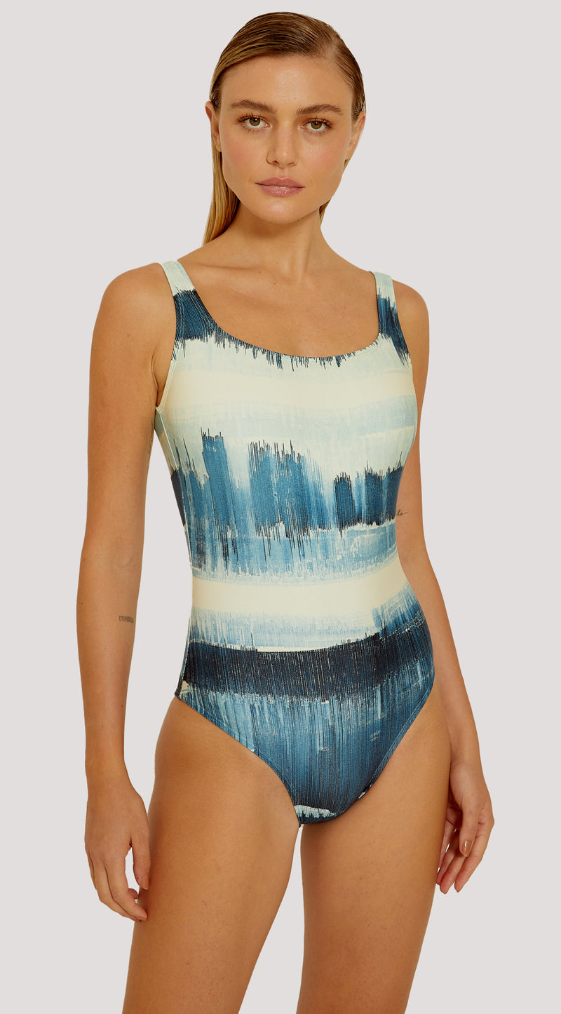 ONE-SHOULDER LOOP BACK SWIMSUIT