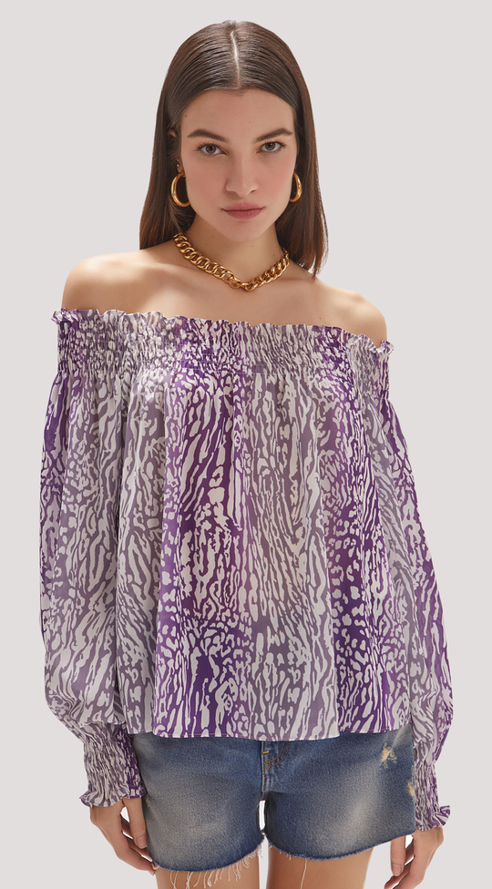 PRINTED OFF-SHOULDER TOP