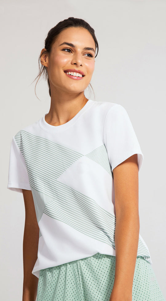 PRINTED SHORT SLEEVE ROUND NECK TOP