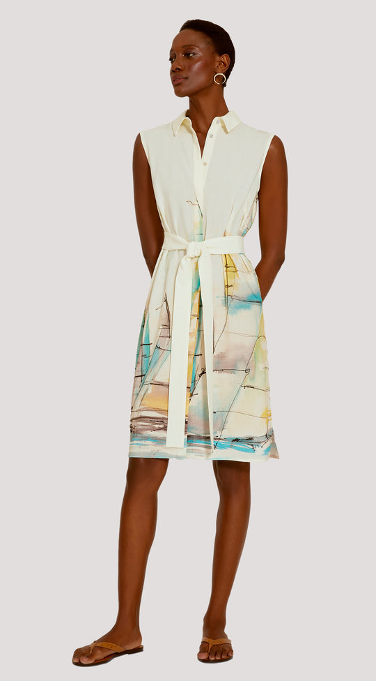 SAILBOAT MIDI SHIRT DRESS