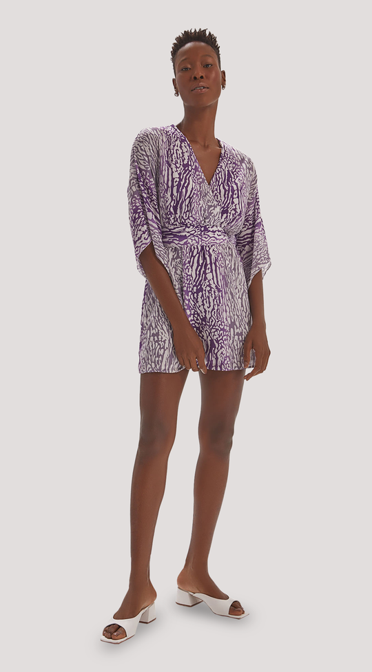 SHORT V-NECK CROSS FRONT DRESS