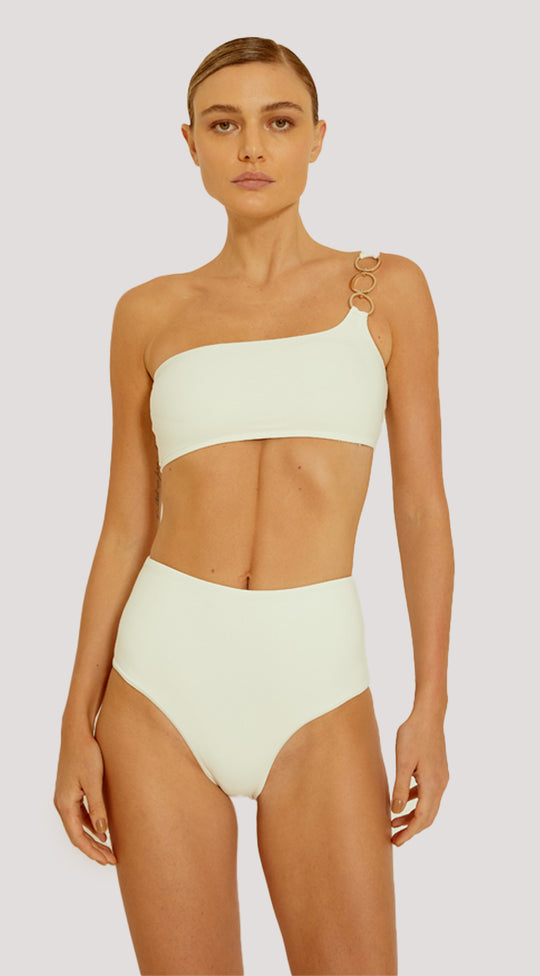 RING DETAIL ONE-SHOULDER BIKINI TOP