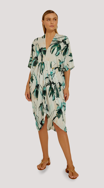 ZAIRE KAFTAN WITH PLEATED FRONT