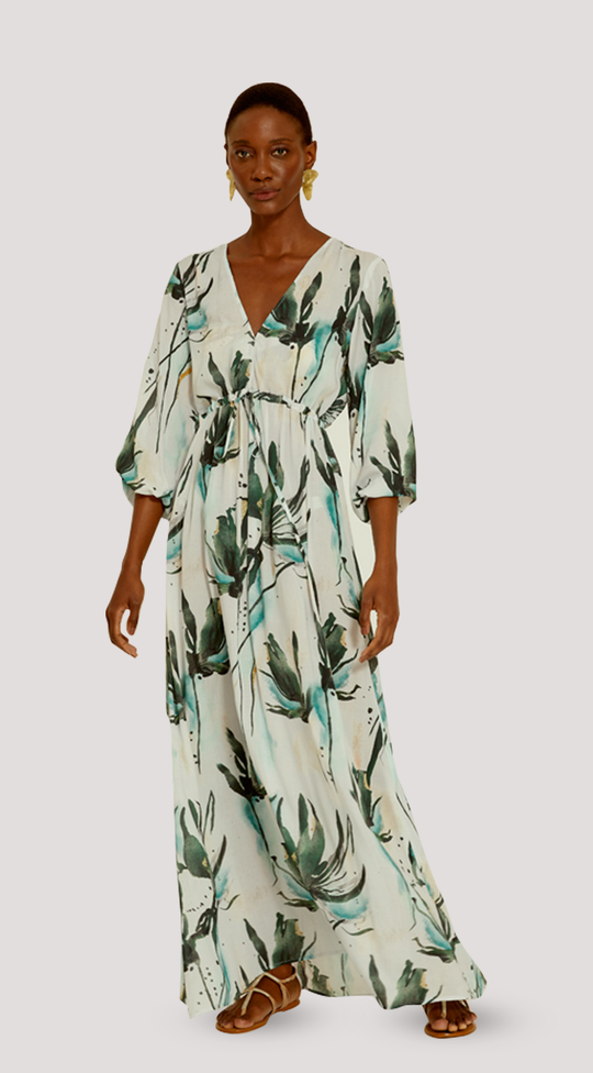 ZAIRE FULL-LENGTH DRESS WITH SLEEK BELT